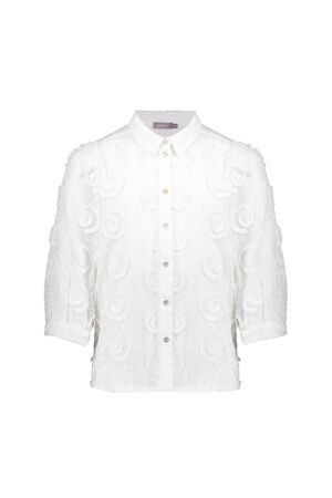 Geisha Blouse fancy circles Off-White