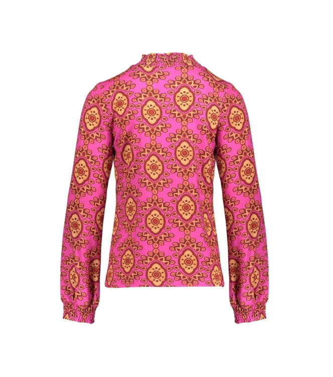 Geisha blouses 000445 - fuchsia/camel 42669K-20