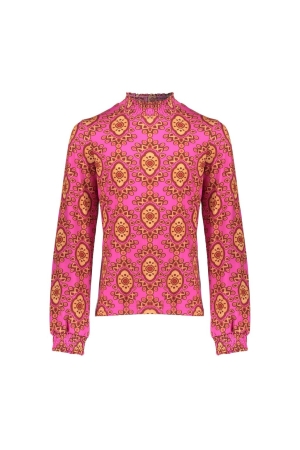 Geisha Top AOP fuchsia 000445 - fuchsia/camel