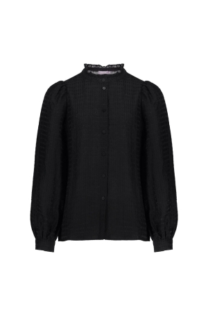 Geisha Blouse with ruffles 000999 - black