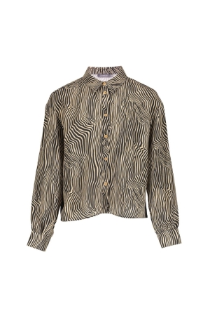 Geisha Blouse zebra lurex 000010 - off-white/black