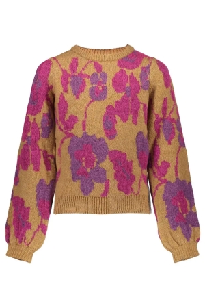 Geisha Pullover flower 000720 - sand/cyclame/purple