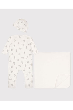 Petit Bateau 3-deligee Cadeauset 00 Blanc/Gris