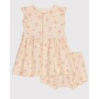 Petit Bateau jurken 01 Ecru/Multico A0AHM