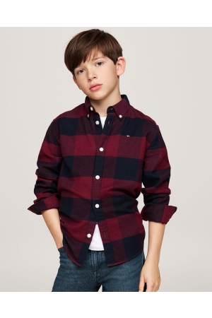 Tommy Hilfiger Flanel Check Shirt 0QK Red Check