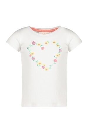 Jubel T-shirt flower heart - Picknick Perfect Wit