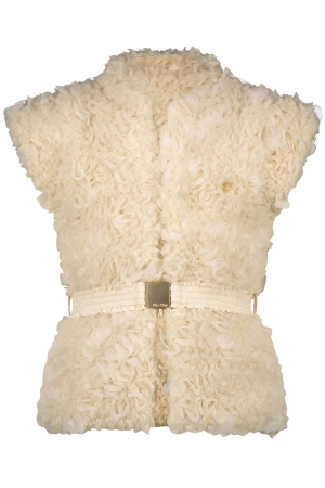 Le Chic Emaro fur & voile bodywarmer Dreamy creamy