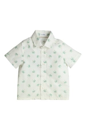 Gymp Borneo Overhemd OW-GN Off White - Green