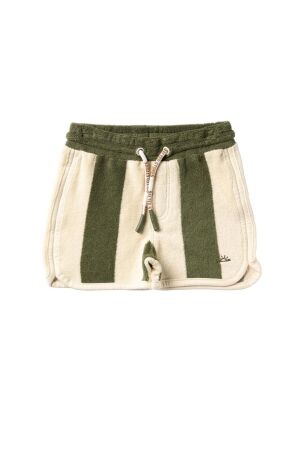Salted Stories Wide Stripe Sporty Shorts 693 Bronze Green