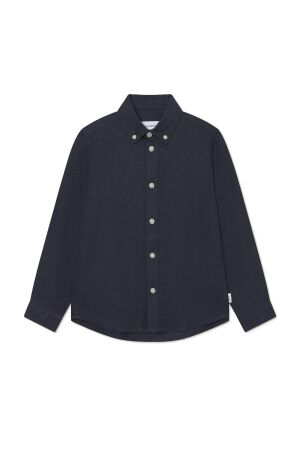 Les Deux Kids Kristian Linnen Overhemd Dark Navy