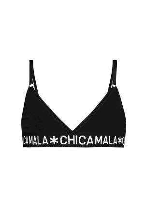 Chicamala Girls Triangle Top Solid  Black-Black