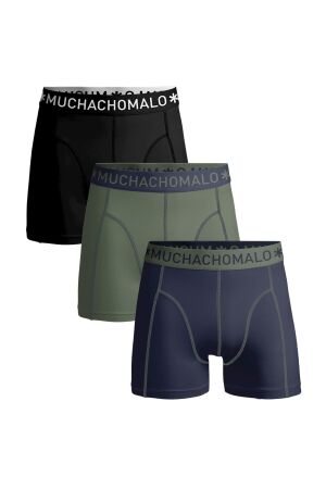 Muchachomalo 3-Pack boys short Zwart/groen/blauw