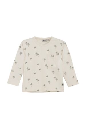 Daily7 T-shirt Longsleeve print 1700 Off White