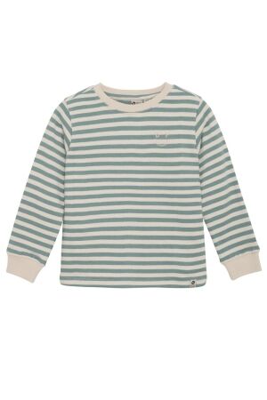 Daily7 T-shirt LS Small Stripe 9912 Ocean Green