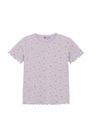 Daily7 T-shirt Flower Rib 6058 Dusty Lilac