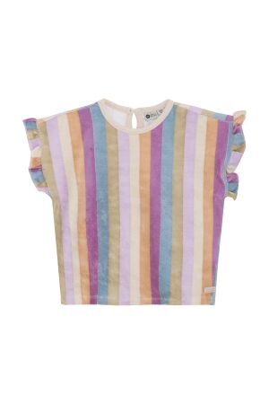 Daily7 T-shirt Terry Stripe 6556 Cherry purple