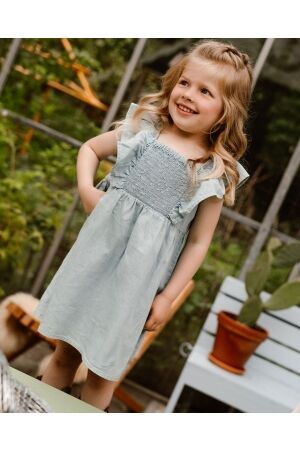 Daily7 Ruffle Dress Sleeveless 7775 Light Denim Blue