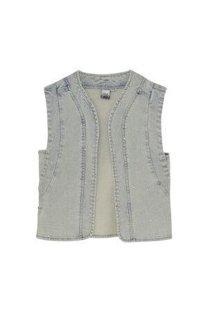 Indian Blue Jeans Denim Vest Fancy 7775 Light Denim Blue
